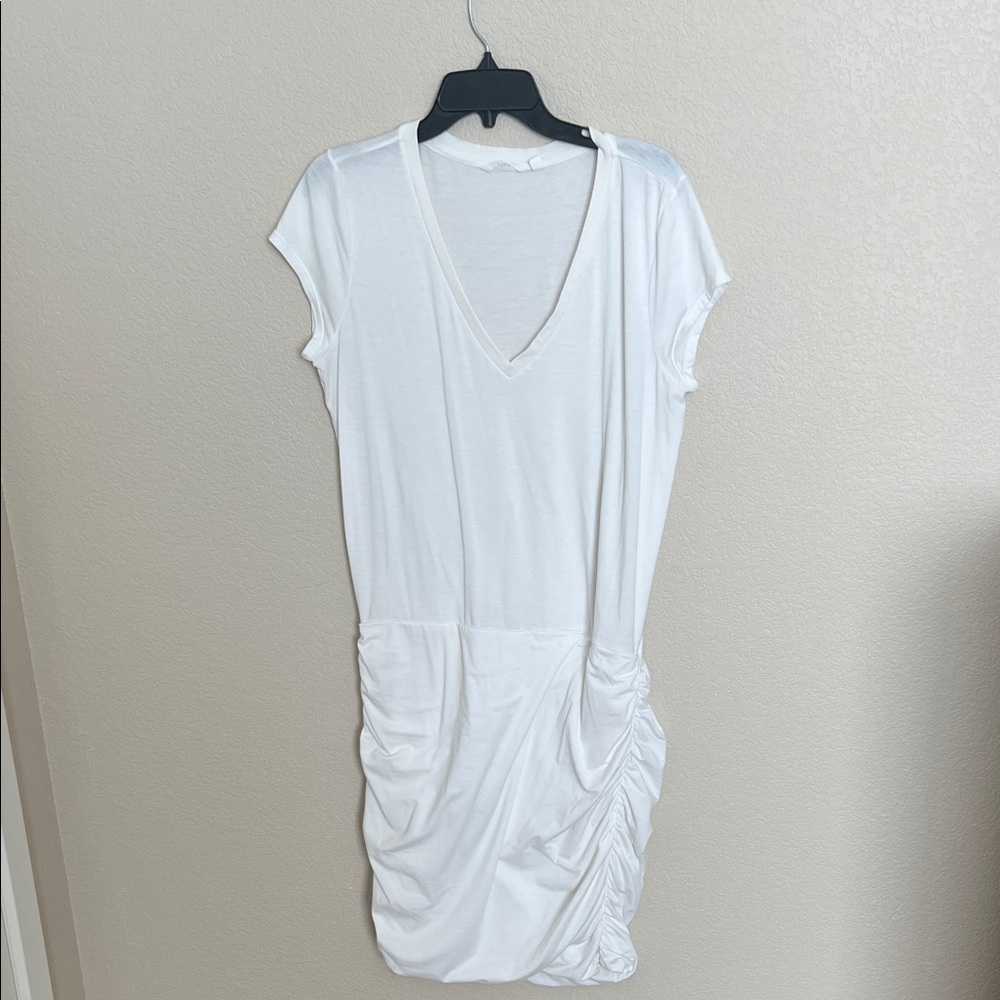 Athleta White V-Neck Dress Size Large